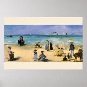 Beach at Boulogne by Edouard Manet, Vintage Art Poster