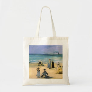 Beach at Boulogne by Edouard Manet, Vintage Art Tote Bag
