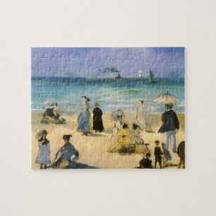 Beach at Boulogne by Manet, Vintage Impressionism Jigsaw Puzzle