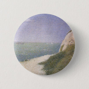 Beach at Honfleur by Georges Seurat, Vintage Art 6 Cm Round Badge