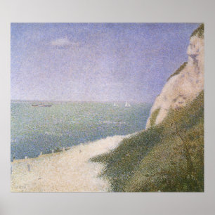 Beach at Honfleur by Georges Seurat, Vintage Art Poster