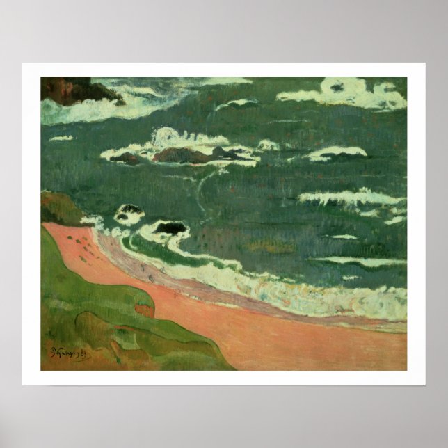 Beach at Le Pouldu, 1889 Poster (Front)