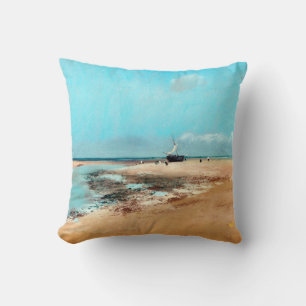 Beach at Low Tide(Mouth of the River), Edgar Degas Cushion