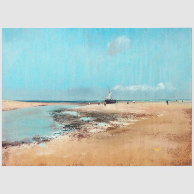 Beach at Low Tide(Mouth of the River), Edgar Degas Tissue Paper (Front)