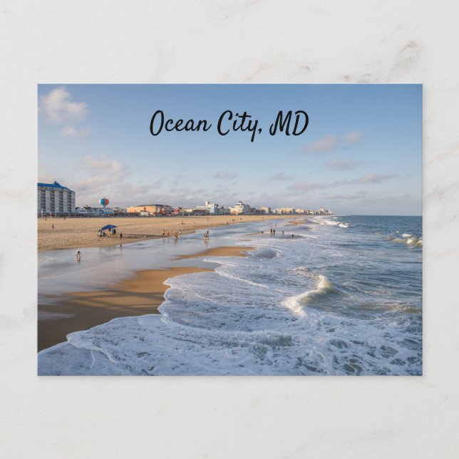 Beach at Ocean City, Maryland Postcard (Front)