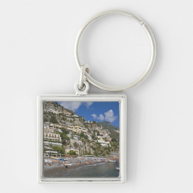 Beach at Positano, Campania, Italy Key Ring (Front)