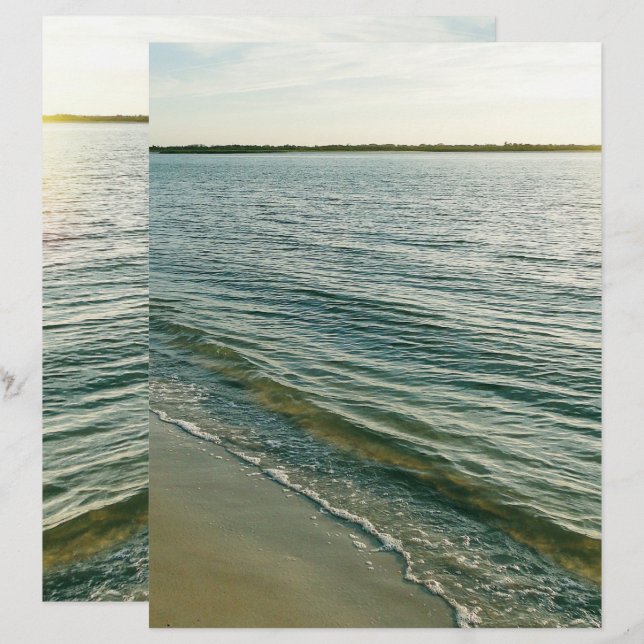 Beach at Sunset Background Blank Scrapbook Paper (Front/Back)