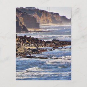 Beach At Sunset Cliffs Postcard