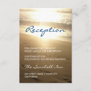 Beach at Sunset - reception card