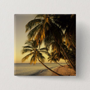 Beach at sunset, Trinidad 15 Cm Square Badge
