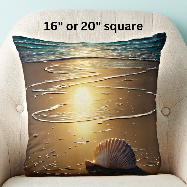 Beach at Sunset with Shells Cushion (Creator Uploaded)