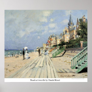 Beach at trouville by Claude Monet Poster