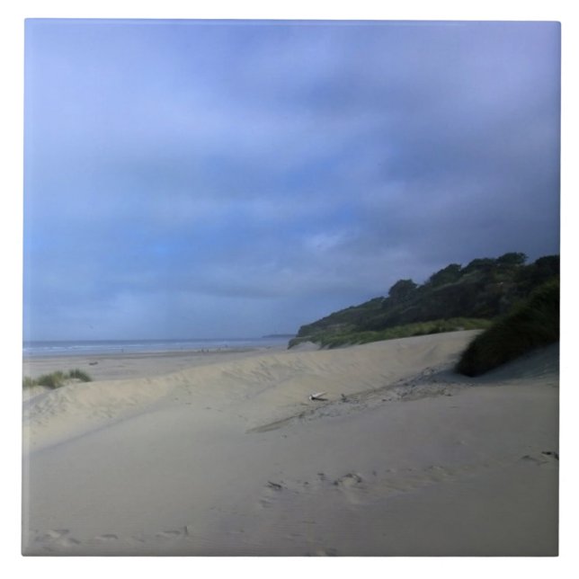 Beach at Yaquina Bay, Newport, OR Tile (Front)