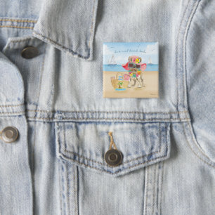 Beach Babe 15 Cm Square Badge
