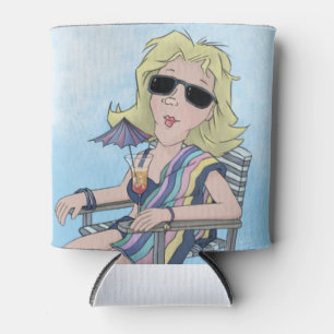 Beach Babe Can Cooler
