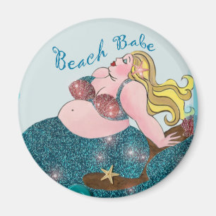 Beach Babe Mermaid magnets