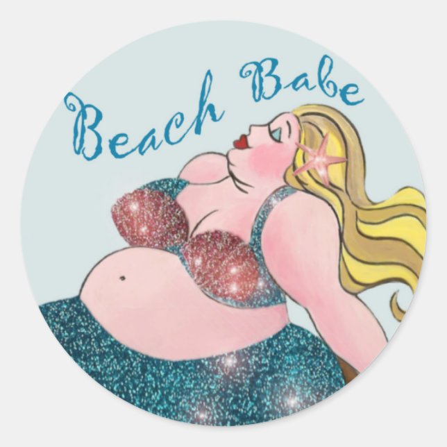 Beach Babe Mermaid stickers (Front)