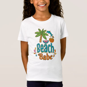 Beach Babe Palms Dolphins Watermelon T-Shirt