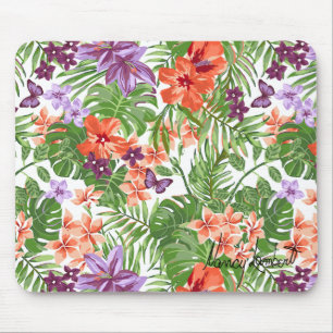 Beach Babe Tropical Flowers Mouse Pad