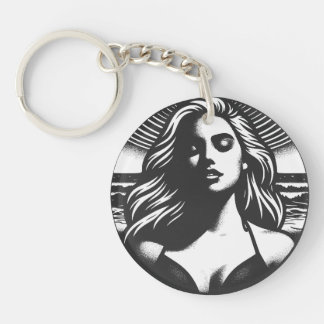 Beach Babe Vibes Key Ring