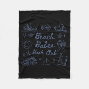 Beach babes book club summer vibes bookworm book fleece blanket