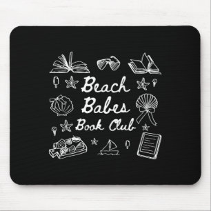 Beach babes book club summer vibes bookworm book mouse mat