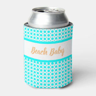 Beach Baby Aqua White Beachy Summer Collection Can Cooler