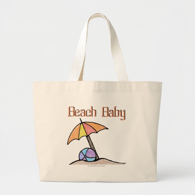 Beach Baby Large Tote Bag (Front)