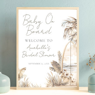 Beach Baby On Board Baby Shower Welcome Sign