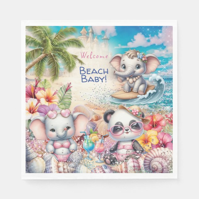 Beach Baby Party Napkin (Front)