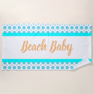 Beach Baby Pattern Blue Summer White Stripes Towel