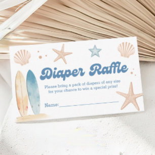 Beach Baby Shower Diaper Raffle Tickets Enclosure Card