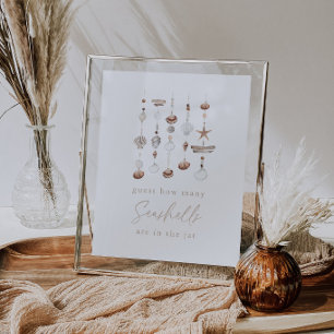 Beach Baby Shower Guess How Many Seashells Game Poster