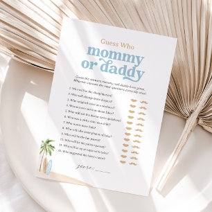 Beach Baby Shower Guess Who Mommy or Daddy Game Invitation