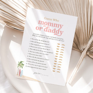 Beach Baby Shower Guess Who Mommy or Daddy Game Invitation