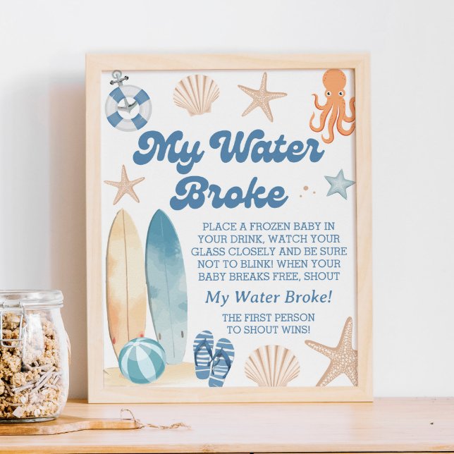 Beach Baby Shower My Water Broke Game Poster (Creator Uploaded)