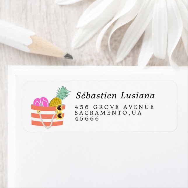 Beach Baby Shower Return Address Label (Insitu)
