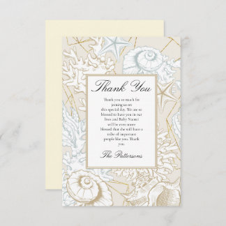 Beach Baby Shower Seashell Nautical Ocean Thank You Card
