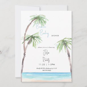 Beach Baby Tropical Baby Shower  Invitation