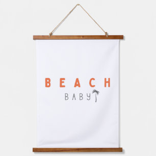 beach baby. Wood Topped Wall Tapestry
