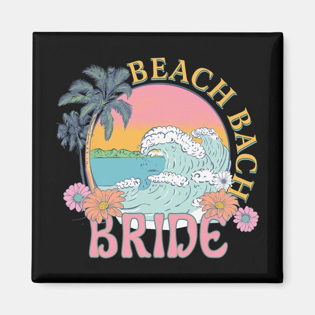 Beach Bach Bride Bridesmaid Retro Summer Bachelore Magnet (Front)