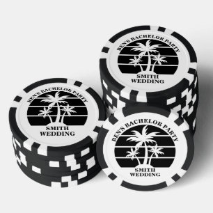 Beach Bachelor Party Island Wedding Personalised Poker Chips