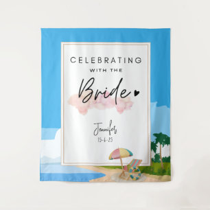 Beach Bachelorette backdrop for Hens Party  Tapestry