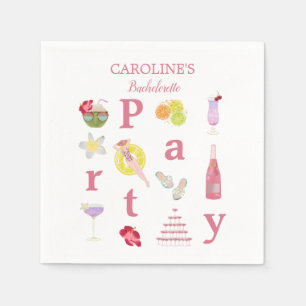 Beach Bachelorette Bash Bridal Shower Welcome Sign Napkin