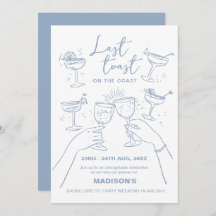 Beach Bachelorette Last Toast on the Coast Invitation