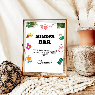 Beach Bachelorette Mimosa Bar Table Sign