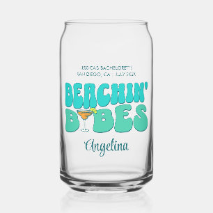 Beach Bachelorette Party Beachin Babes Bridesmaid Can Glass