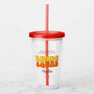Beach Bachelorette Party Bride Squad Bridesmaid Acrylic Tumbler