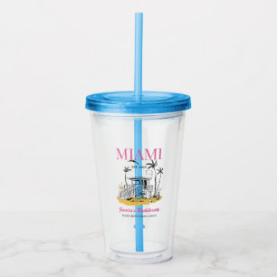 Beach Bachelorette Party Bridesmaid Custom Text Acrylic Tumbler