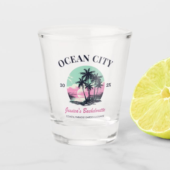 Beach Bachelorette Party Favour Bridesmaid Gift Shot Glass (Front)